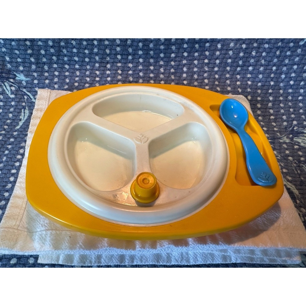 Fisher Price Fun‎ With Food 1987 Yellow Warming Dish #2150 Baby's Mealtime Set